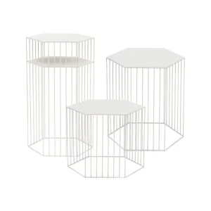 Mesa hexagonal 3 niveles de acompañamiento