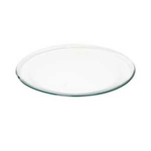 Platos base de vidrio transparente